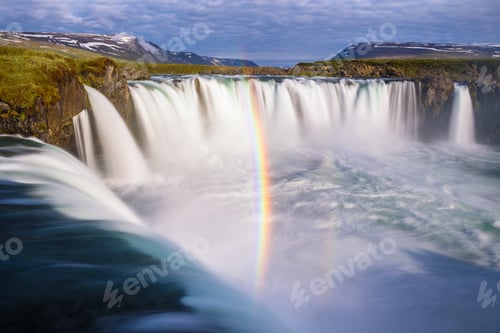 Preview: Waterfall Godafoss and Rainbow