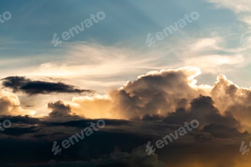 Preview: colorful dramatic sky with cloud at sunset