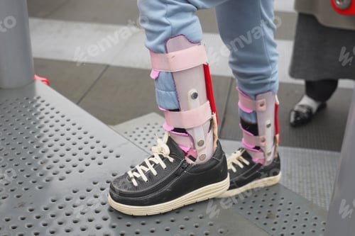 Preview: Child cerebral palsy disability, legs orthosis.
