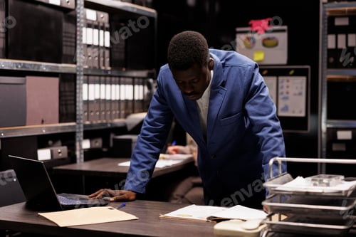 Preview: Officer analyzing criminal case