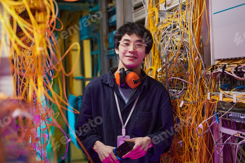 Preview: Young Technician in Server Room