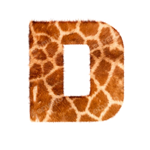 Preview: Letter from giraffe style fur alphabet. Isolated on white background. With clipping path.
