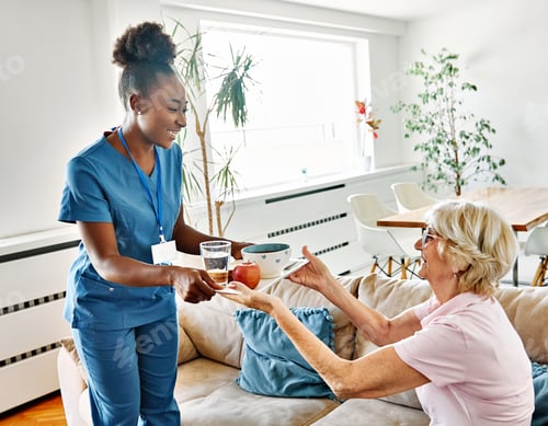 Preview: Caregiver Attends to Senior Woman at Home