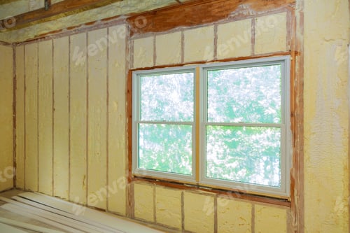Preview: Isolation in a new warming house Polyurea Spraying, foam coating insulation of roof.