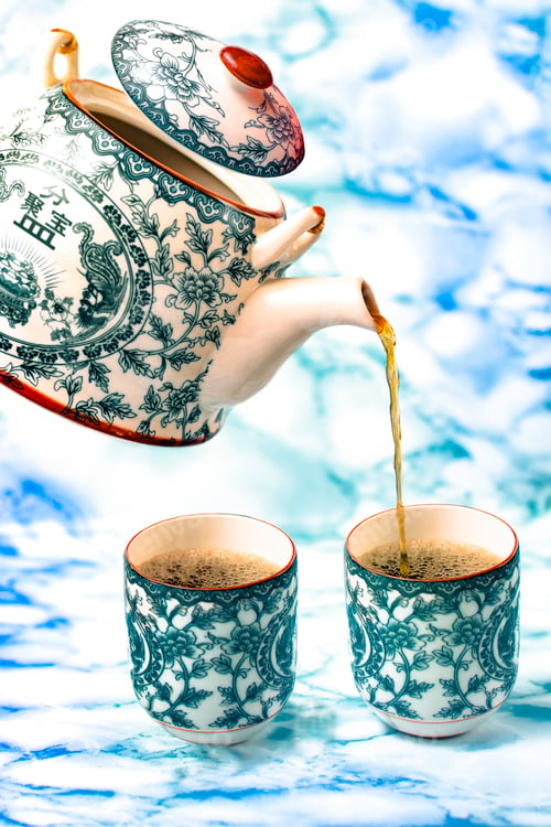 Preview: Teapot and cup of china blue chinese porcelain tea.