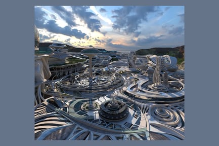 Preview: Art Nouveau Futuristic Cityscape