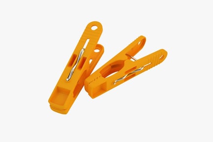 Preview: Orange Plastic Clothespins with Wire Spring