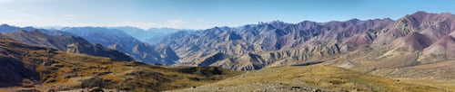 Preview: Colorful mountains along Markha Valley trek, Ladakh, India.