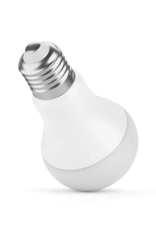 Preview: LED bulb isolated on white. 3D rendering illustration.