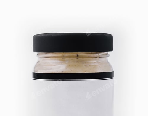 Preview: Close-up of a sealed jar with black lid