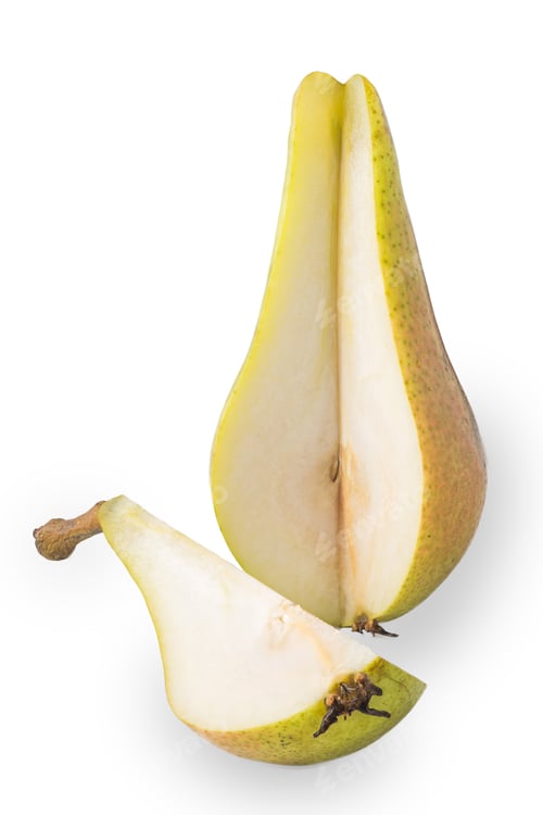 Preview: Sliced pear on the white background