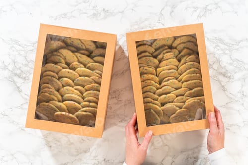 Preview: Packing Sprinkle-Adorned Sugar Cookies into Boxes