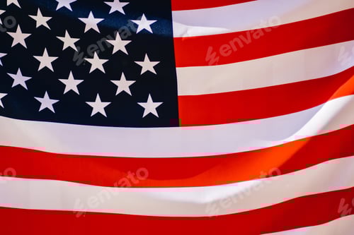 Preview: American Flag Stripes and Stars Close Up