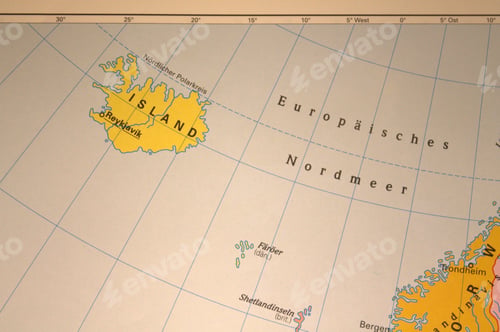 Preview: Map of Iceland and Faroe Islands