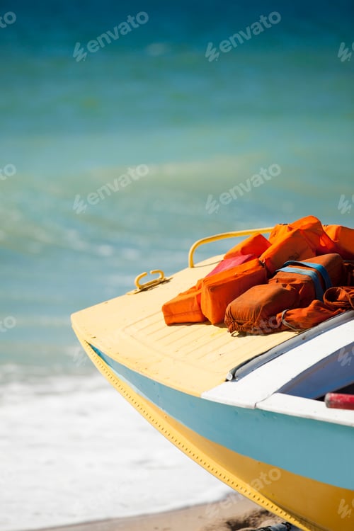 Preview: rescue boat on a beach