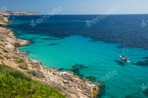 Preview: Yacht anchored in Palma Bay, Majorca, Spain