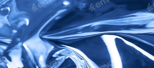 Preview: Holographic iridescent surface. Copy space. Bright classic blue colorful hologram background