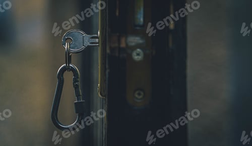 Preview: Vintage-style shot of keys stuck in a lock