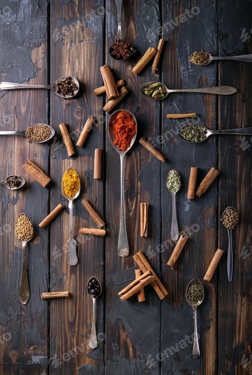Preview: Selection of various spices and herbs