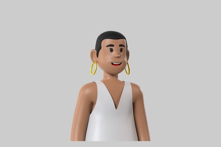 Preview: Cartoon woman gold earrings