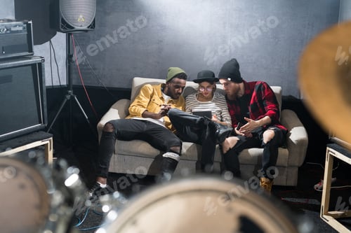 Preview: Contemporary Young People Chilling in Studio