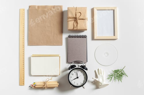 Preview: Various items placed on a table useful for office work and organization