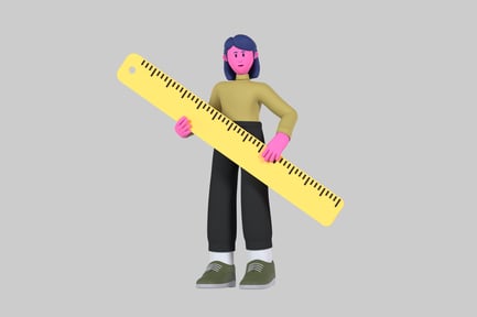 Preview: Cartoon Woman Holding Ruler