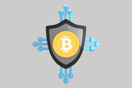 Preview: Bitcoin security shield with circuits