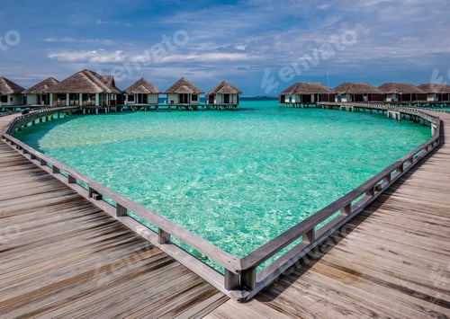Preview: Beautiful beach with water bungalows
