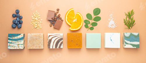 Preview: Assorted natural handmade soap bars