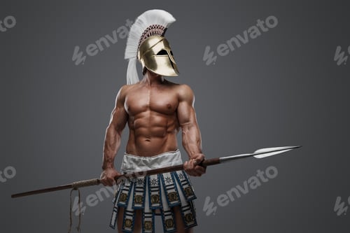 Preview: Muscular spearman from ancient greece with long spear