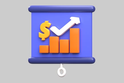 Preview: Growing finance chart with dollar symbol