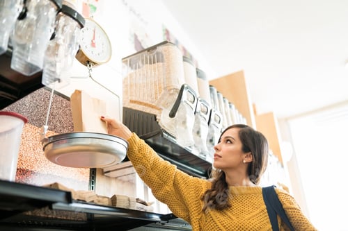 Preview: Woman Shopping In Grocery Store
