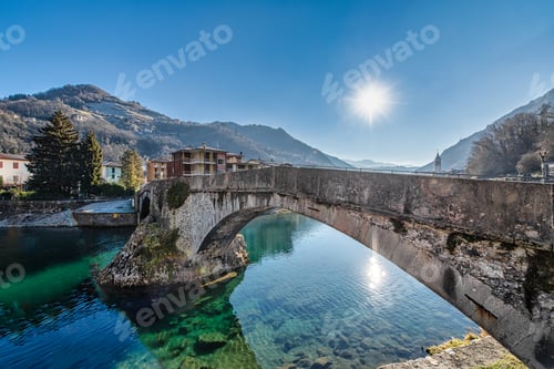 Preview: The ancient San Nicola bridge also called the old bridge in San Pellegrino Terme