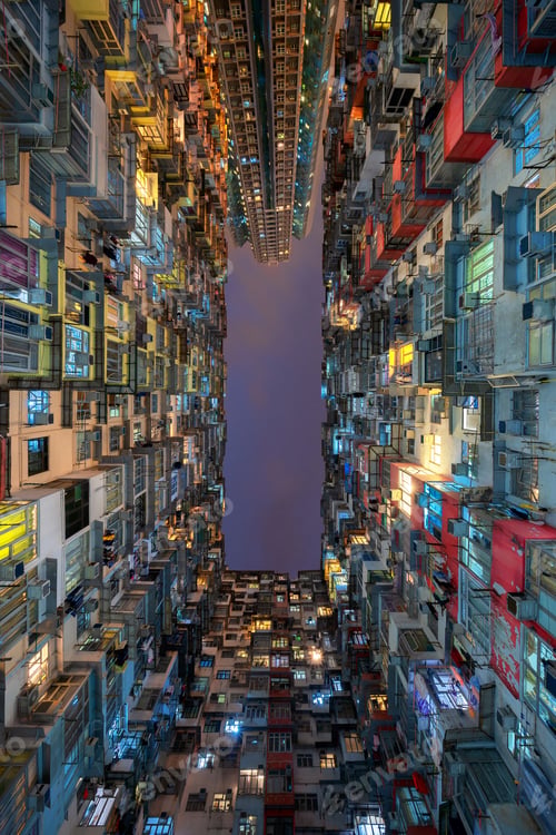 Preview: Hong Kong Downtown, China. Financial district in city in Asia. Skyscraper buildings