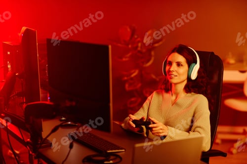 Preview: Female Gamer At Night