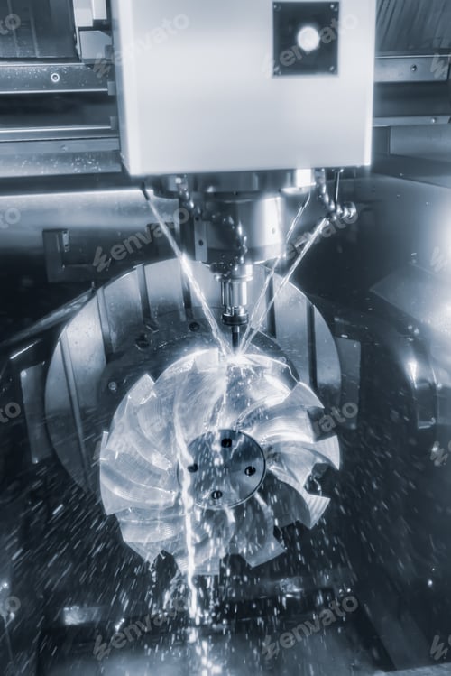 Preview: Metalworking CNC lathe milling machine. Cutting metal modern pro