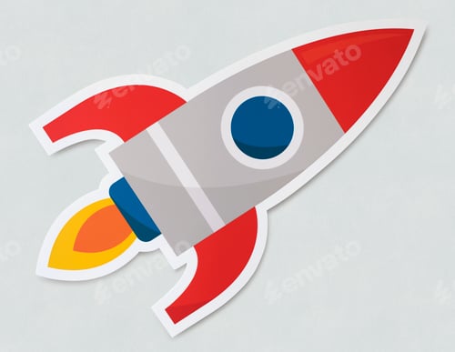 Preview: Rocket ship launching symbol icon