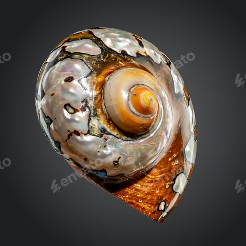 Preview: South African Turban Shell on a gray background