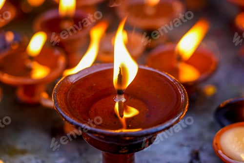Preview: burning earthen lamp
