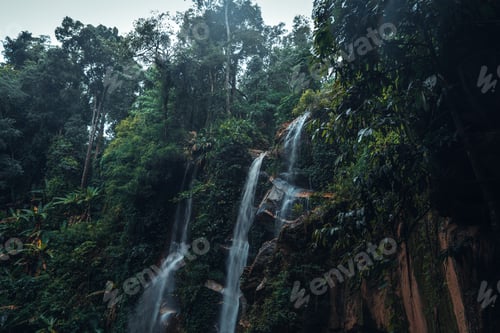 Preview: Waterfall in the tropical forest in the rainy season