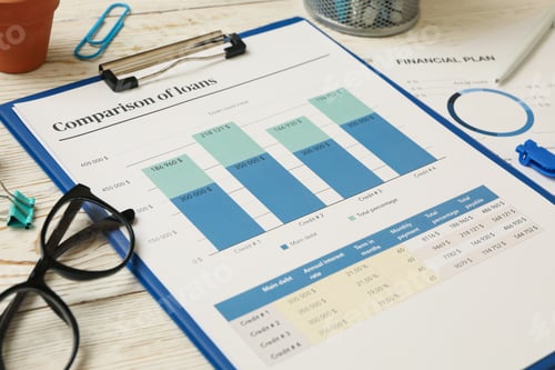 Preview: Concept of financial planning on white wooden background