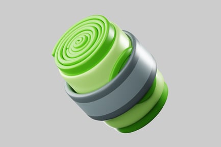 Preview: Green roll with silver band