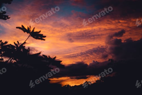 Preview: Sunset colors cloud orange and blue sky