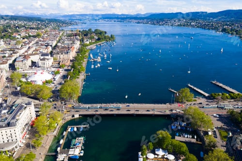 Preview: Aerial view of Zurich city in Switzerland