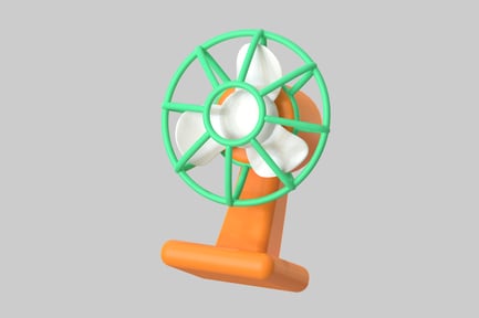 Preview: Desktop Fan with Round Green Grill