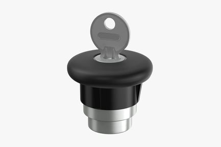 Visualização: Interruptor de botão de controle com chave