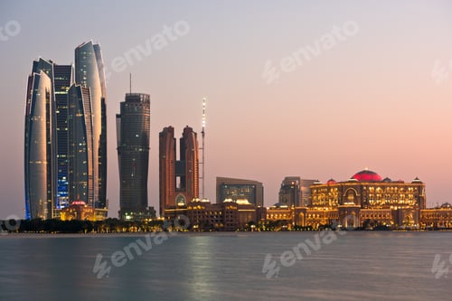 Preview: Abu Dhabi buildings skyline from the sea