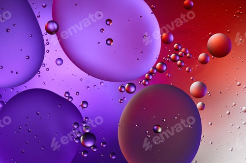 Preview: creative abstract purple and red color background from mixed water and oil bubbles