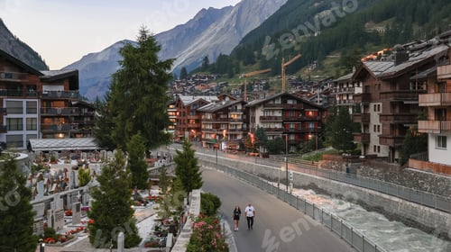 Preview: Evening stroll along the quiet streets of Zermatt in Switzerland